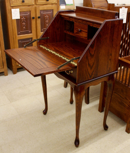 Queen Anne Secretary Desk with Upholstered Bench