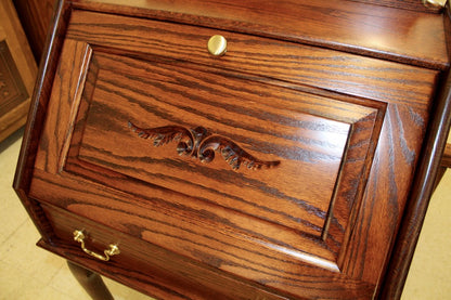 Queen Anne Secretary Desk with Upholstered Bench