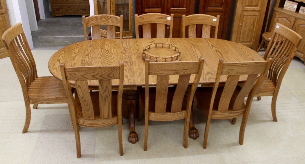 Double Pedestal Table with Claw Feet