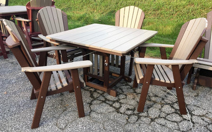 Poly 44″ Square Regular Height Table and Adirondack Dining Chair Set