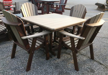 Poly 44″ Square Regular Height Table and Adirondack Dining Chair Set