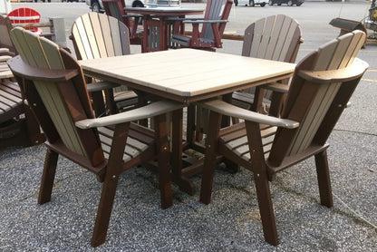 Poly 44″ Square Regular Height Table and Adirondack Dining Chair Set