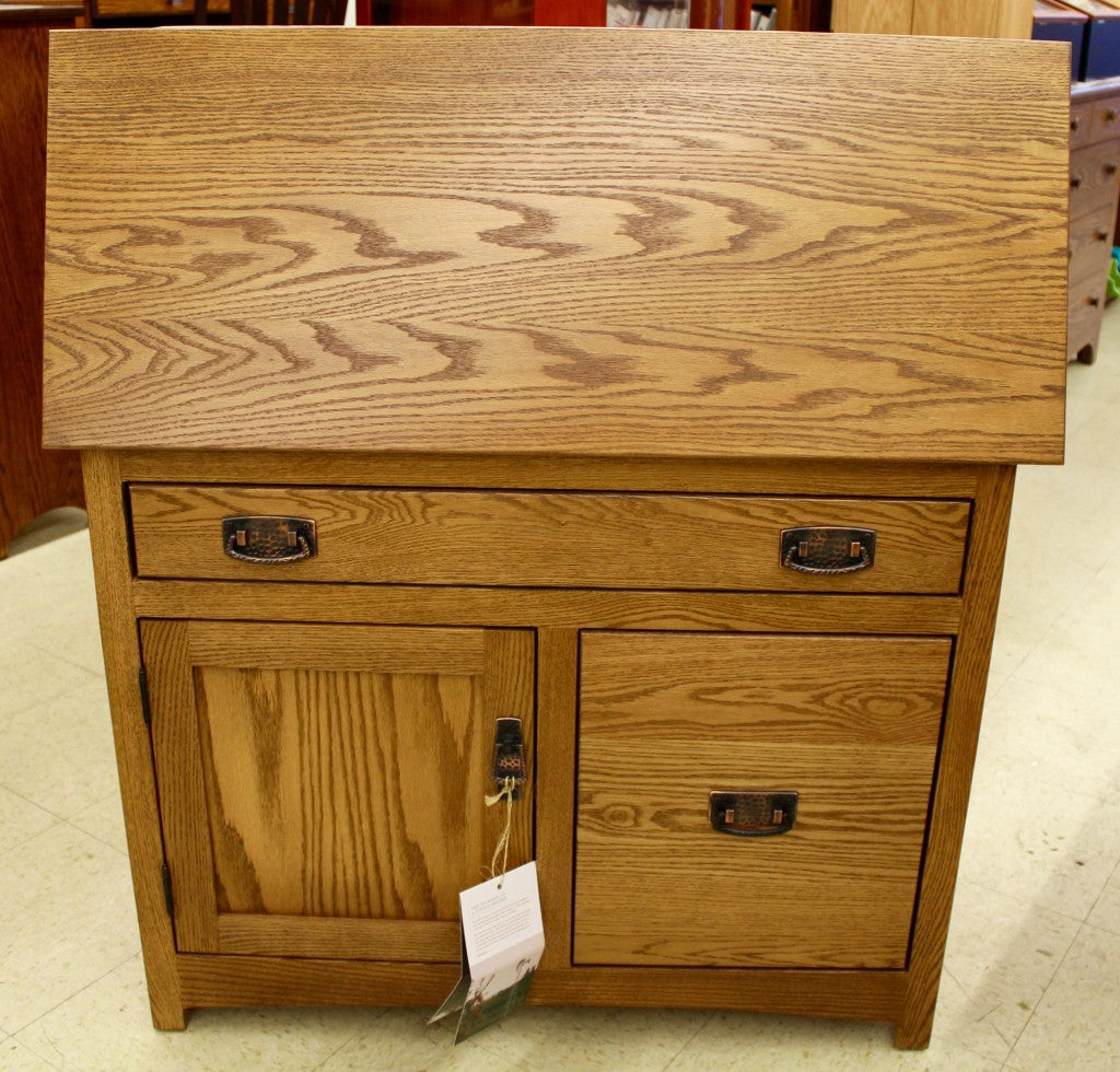 Mission Large Secretary Desk with File Drawer