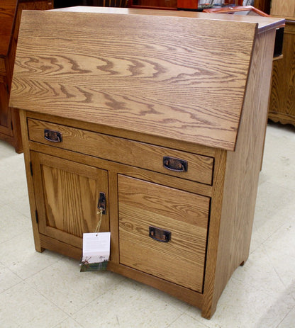 Mission Large Secretary Desk with File Drawer