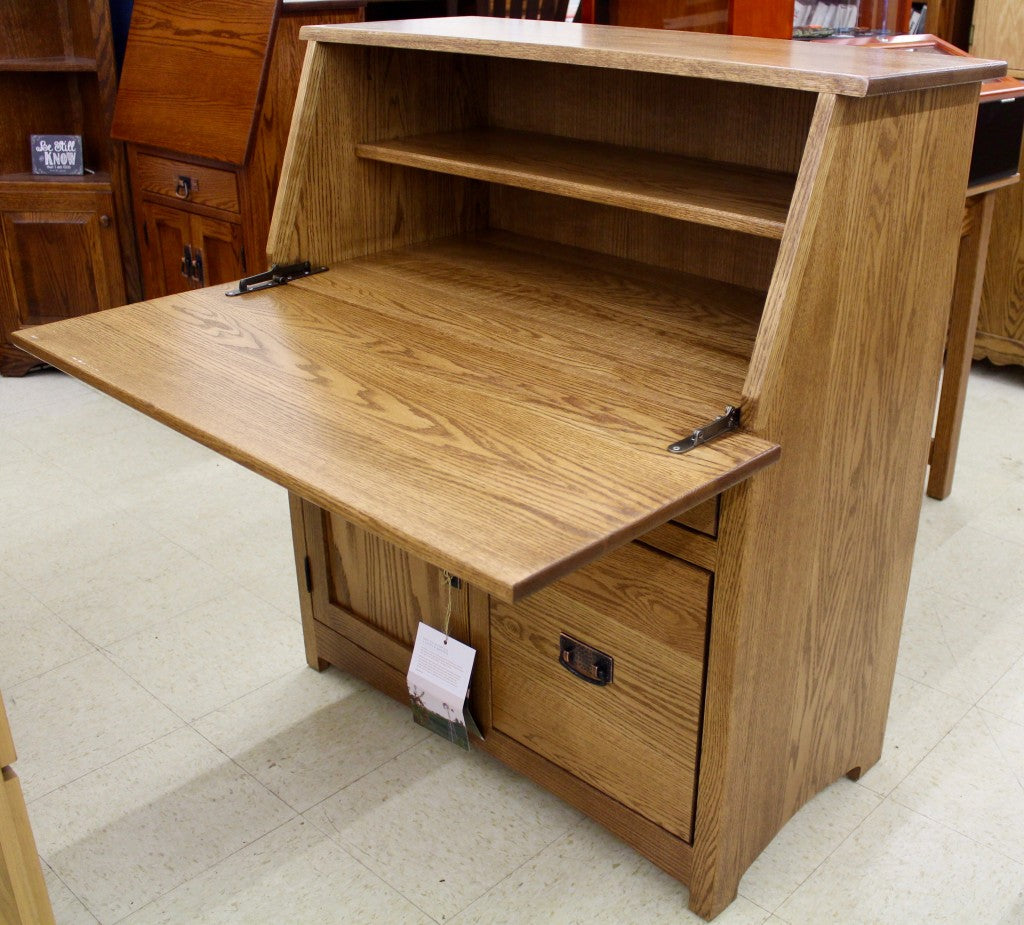 Mission Large Secretary Desk with File Drawer