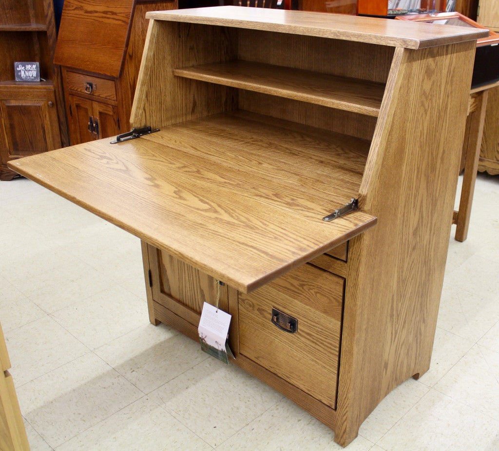 Mission Large Secretary Desk with File Drawer