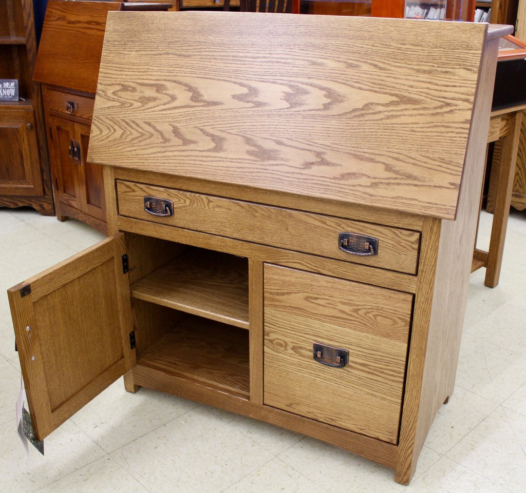 Mission Large Secretary Desk with File Drawer