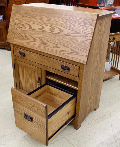 Mission Large Secretary Desk with File Drawer