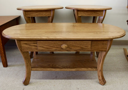 Curved Leg Coffee Table With Drawer