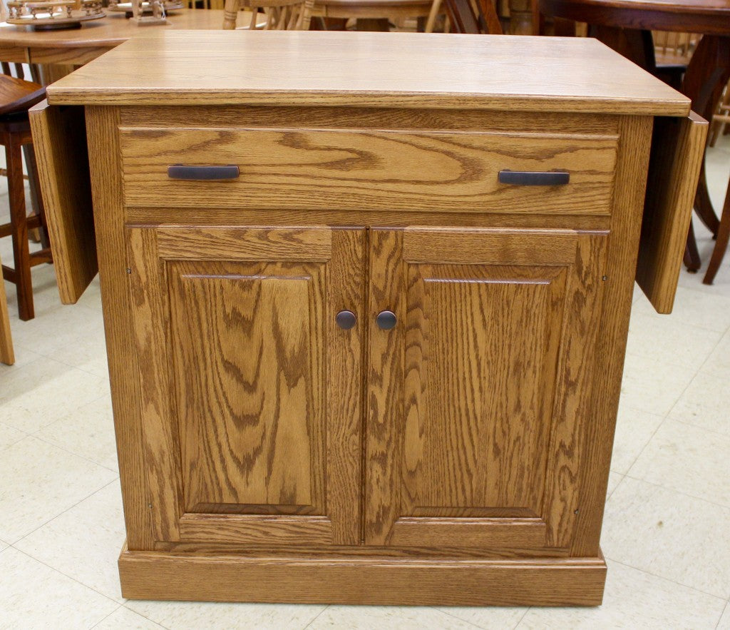 Traditional Raised Panel Island with Drop Leaf Top