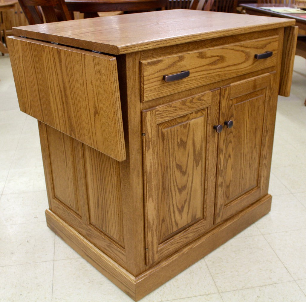 Traditional Raised Panel Island with Drop Leaf Top