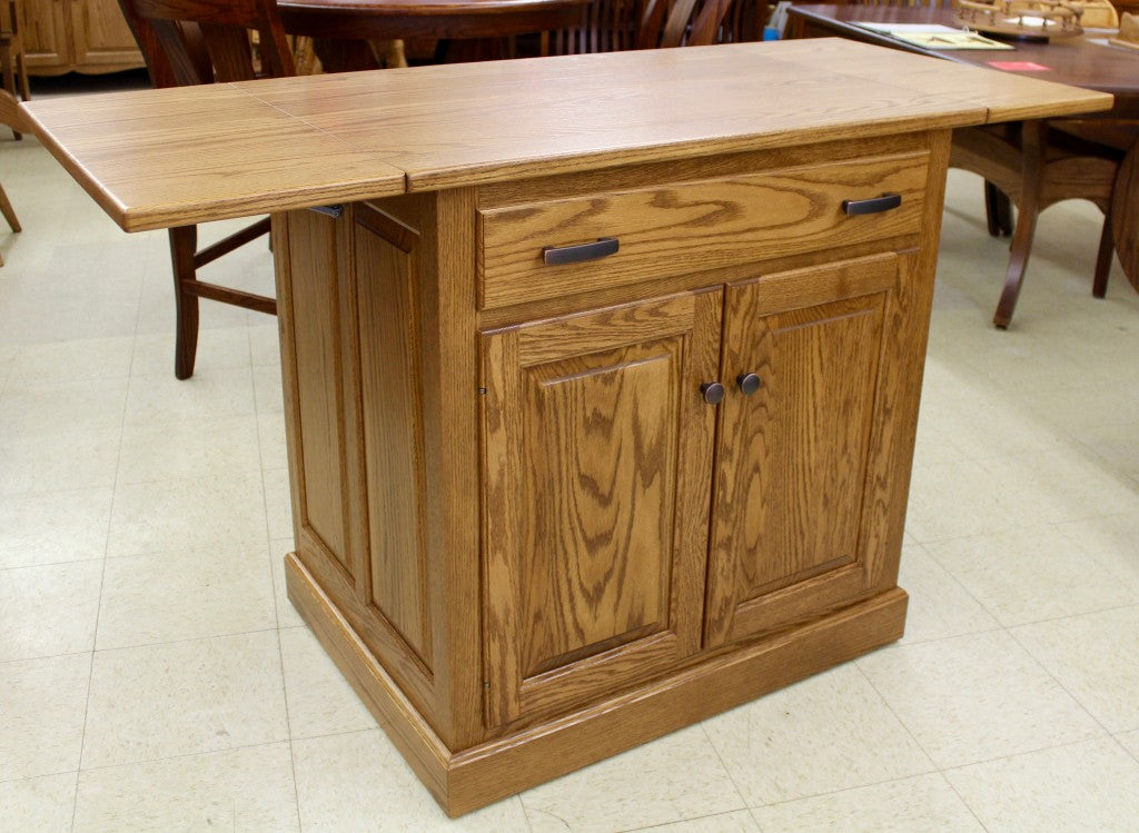 Traditional Raised Panel Island with Drop Leaf Top