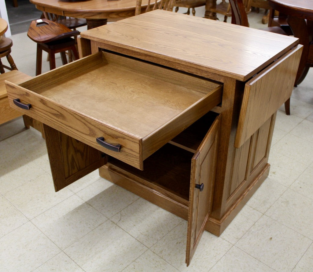 Traditional Raised Panel Island with Drop Leaf Top