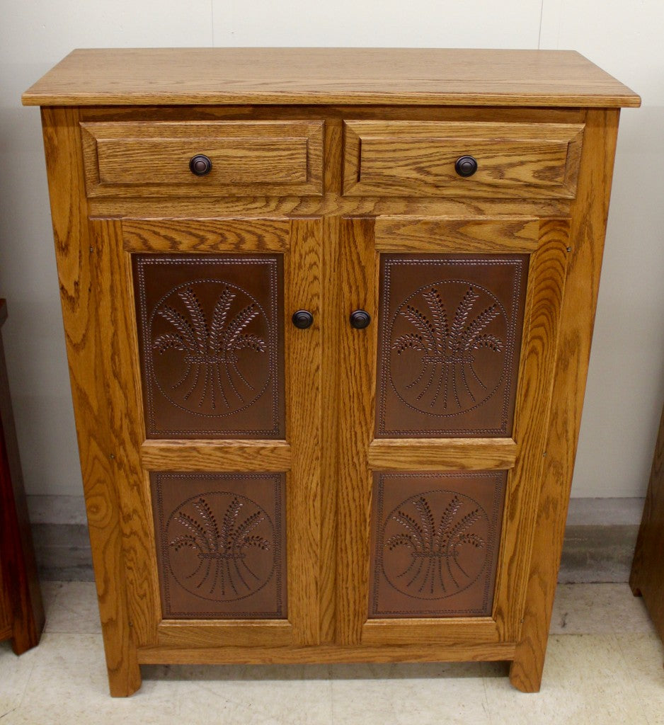 Pie Safe with Copper Wheat Panels