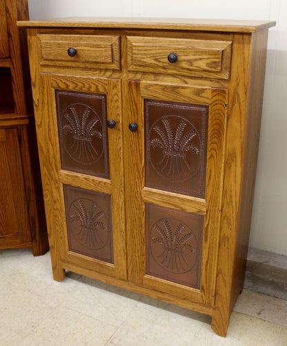 Pie Safe with Copper Wheat Panels