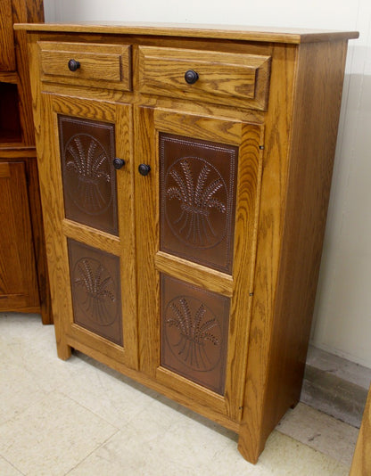 Pie Safe with Copper Wheat Panels