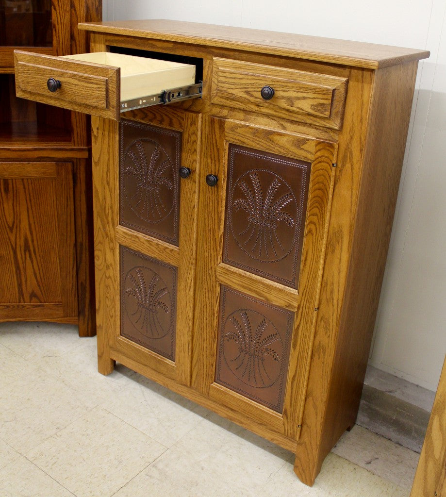 Pie Safe with Copper Wheat Panels