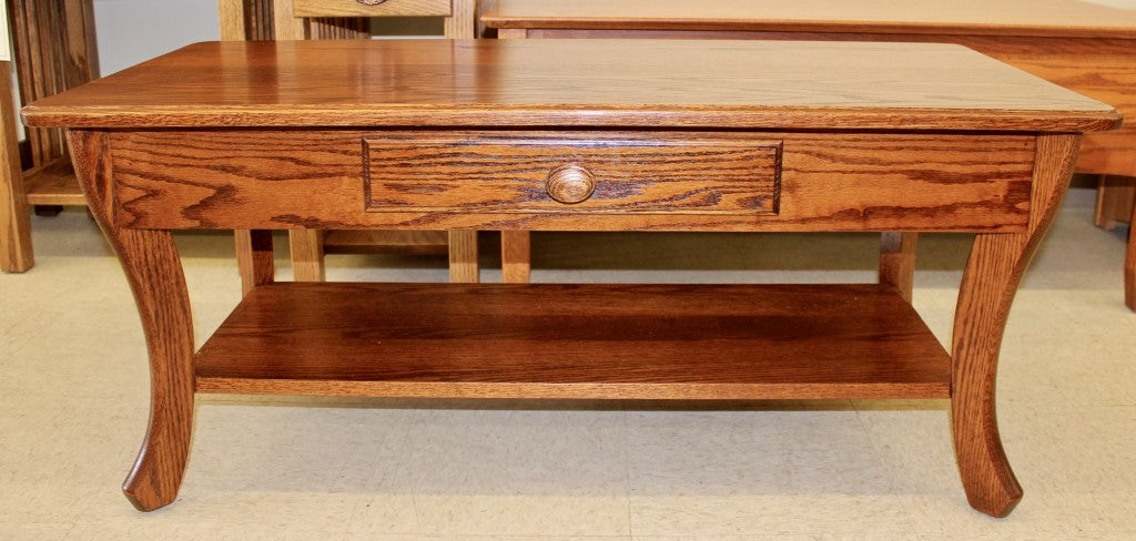 Curved Leg Coffee Table With Drawer