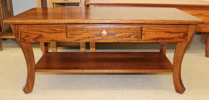 Curved Leg Coffee Table With Drawer