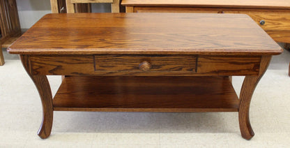 Curved Leg Coffee Table With Drawer