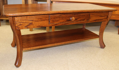 Curved Leg Coffee Table With Drawer