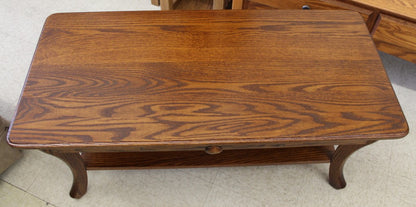 Curved Leg Coffee Table With Drawer