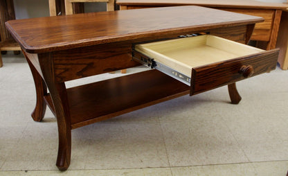 Curved Leg Coffee Table With Drawer