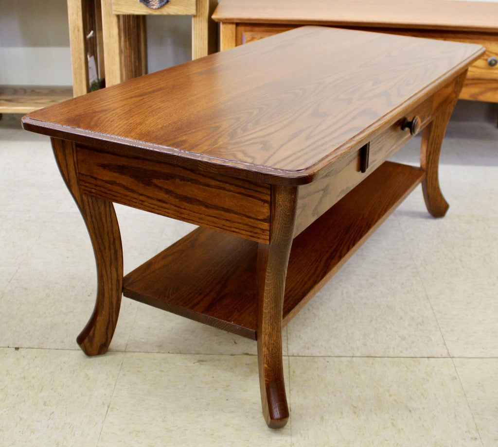 Curved Leg Coffee Table With Drawer