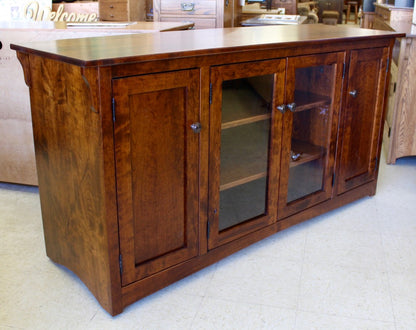 Lancaster Mission 62” TV Stand / Entertainment Center in Rustic Cherry