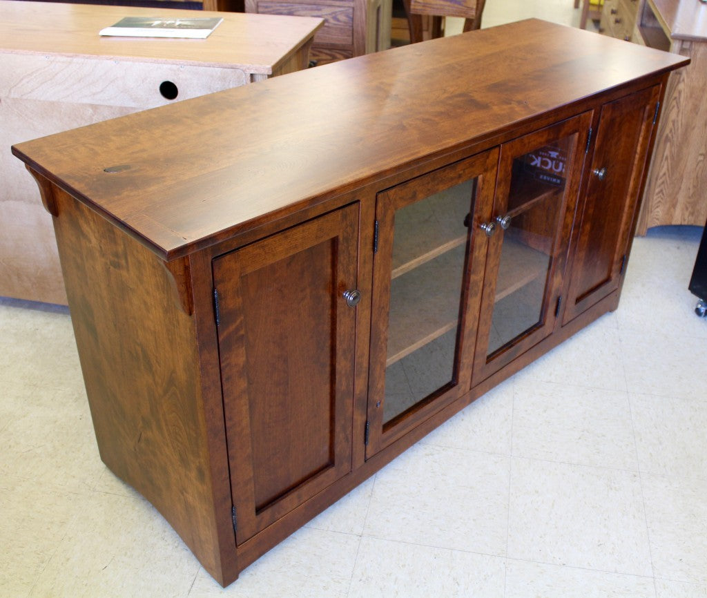 Lancaster Mission 62” TV Stand / Entertainment Center in Rustic Cherry