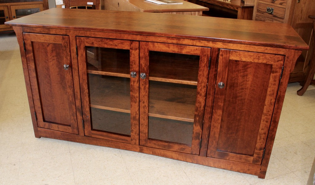 Lancaster Mission 62” TV Stand / Entertainment Center in Rustic Cherry