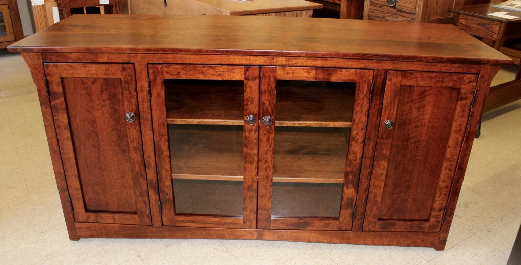 Lancaster Mission 62” TV Stand / Entertainment Center in Rustic Cherry