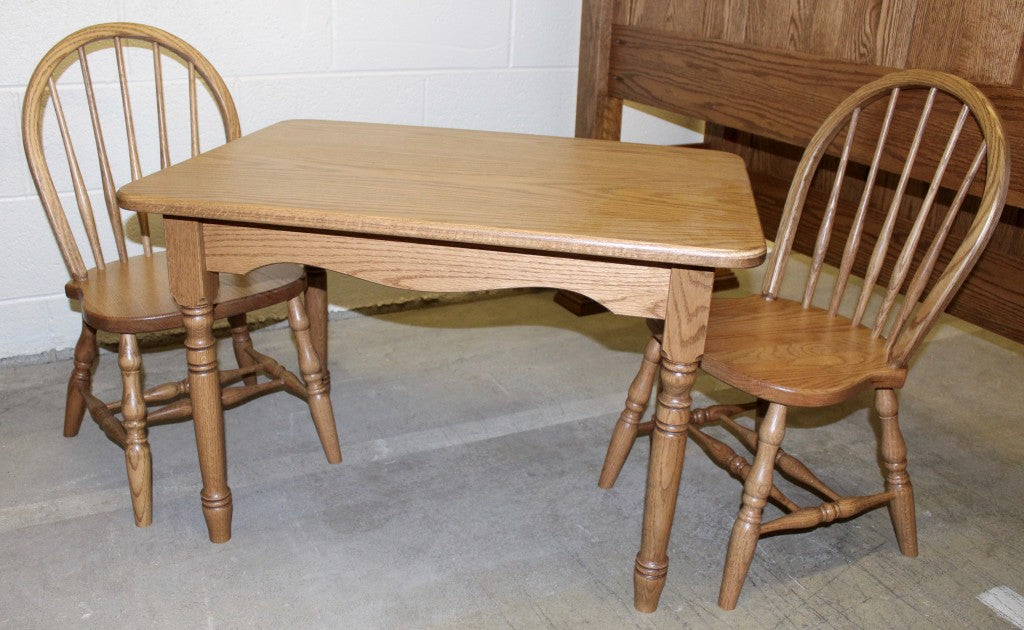 Deluxe Child’s Table with Two Bow Back Child's Chairs