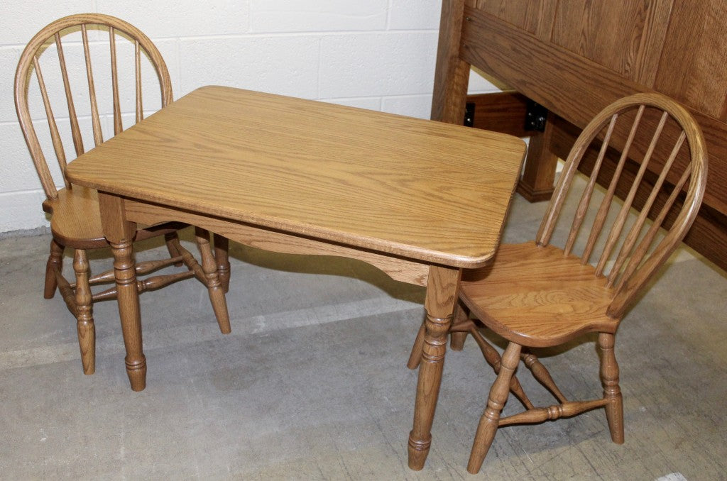 Deluxe Child’s Table with Two Bow Back Child's Chairs