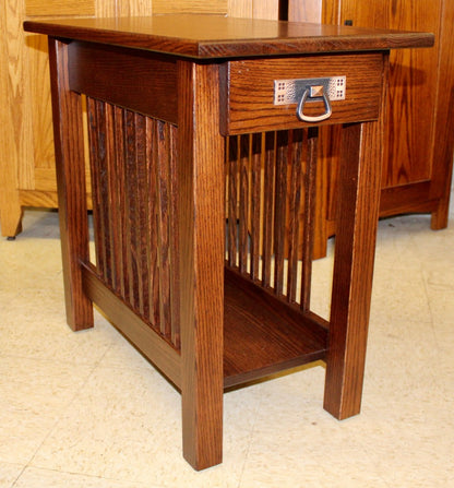 Lancaster Mission Chair Side Table with Drawer