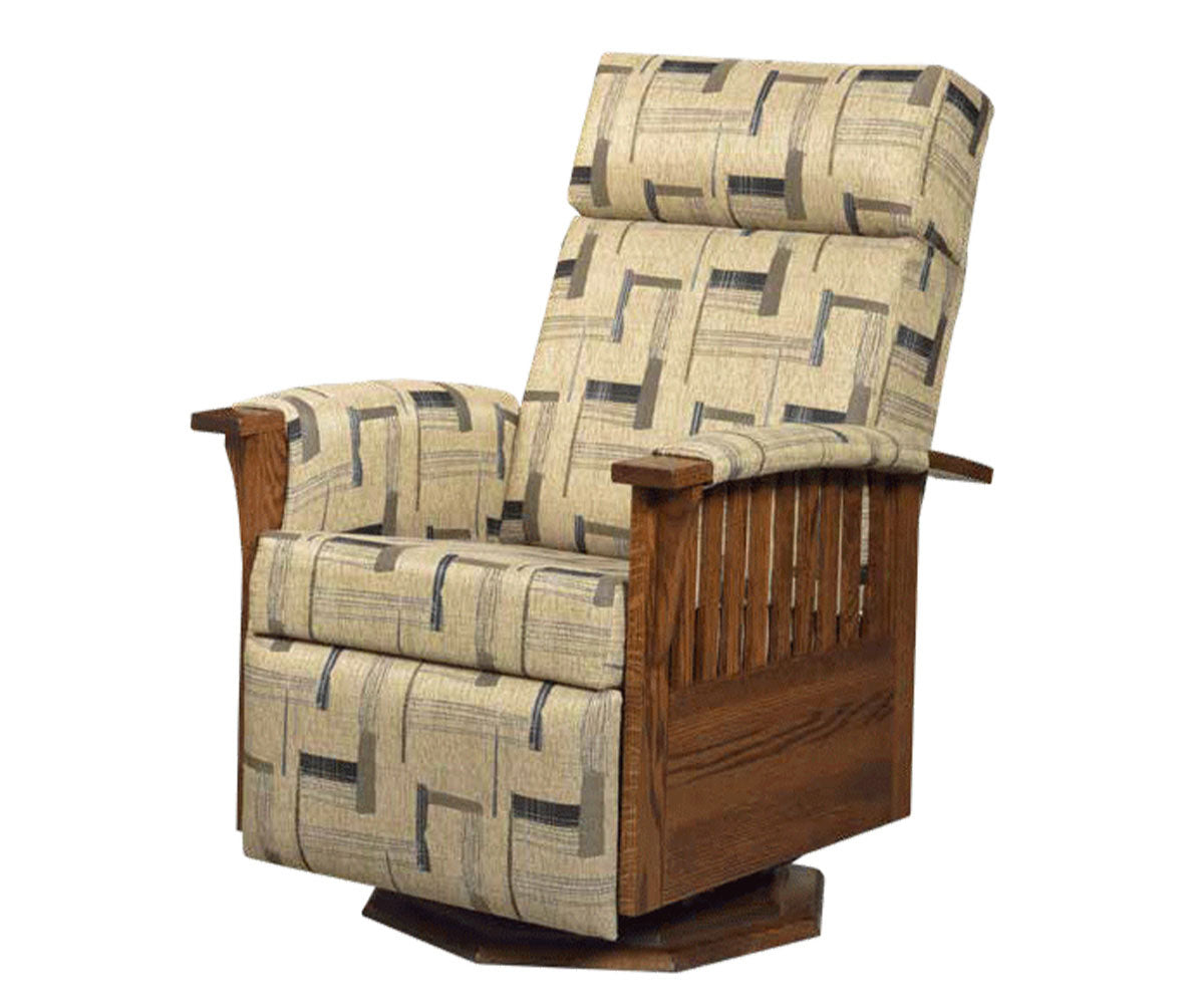 Mission Swivel Glider Recliner with Octagonal Wood Base