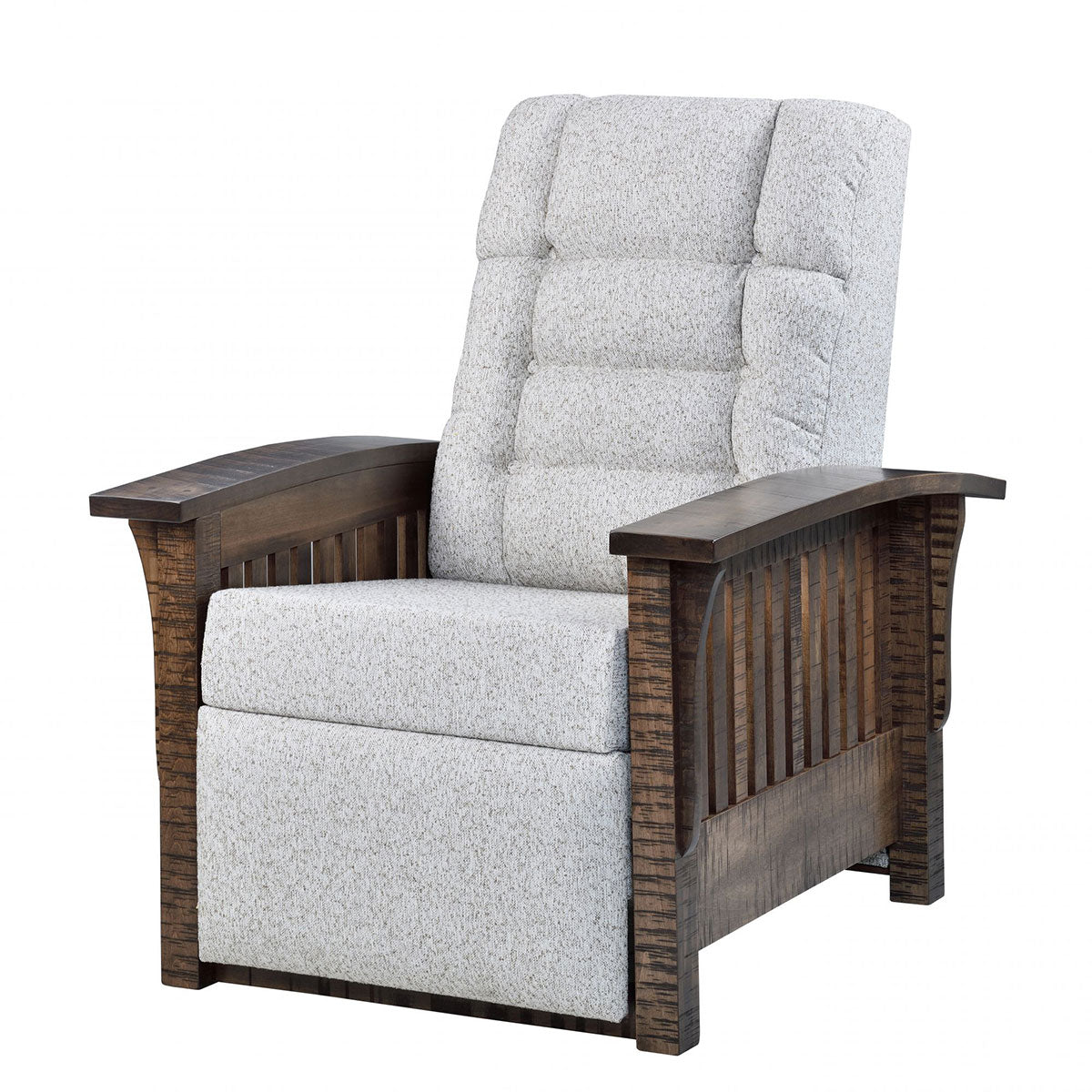 Mission Recliner with Rough Sawn Wood and Deluxe Pillow Back