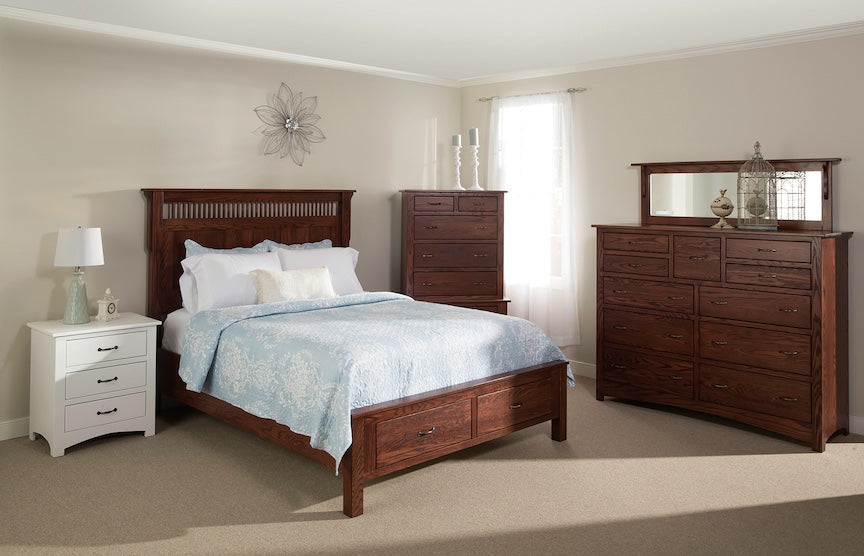 Lancaster Mission Bed with Low Profile Footboard