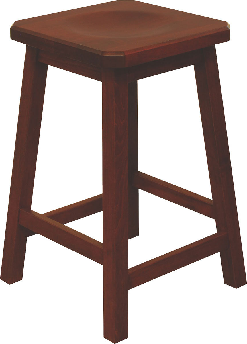 Mission Bar Stool with Square Seat and Clipped Corners