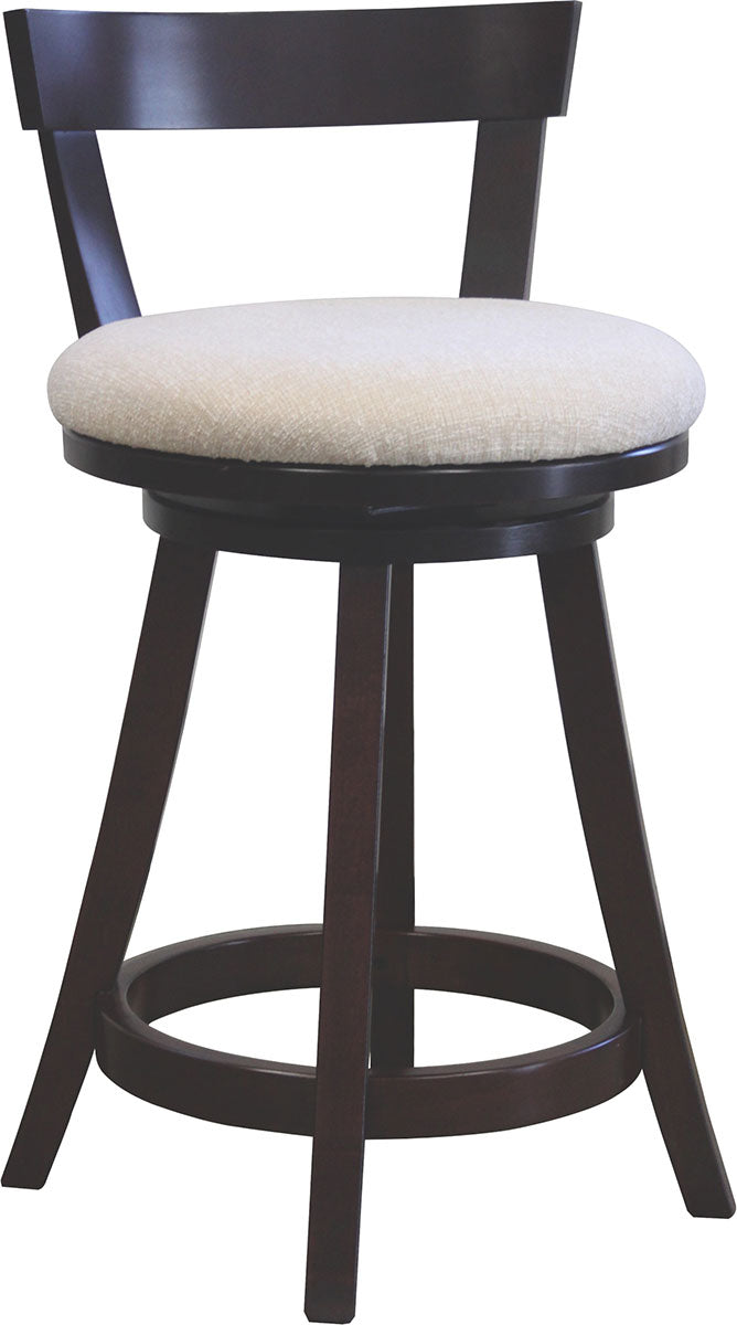 Turnstone Swivel Bar Stool with Back and Fabric Seat