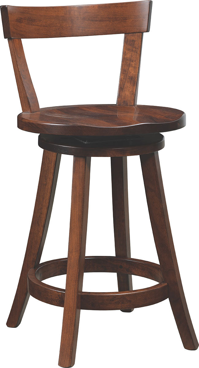 Turnstone Swivel Bar Stool with Back and Metal Ring