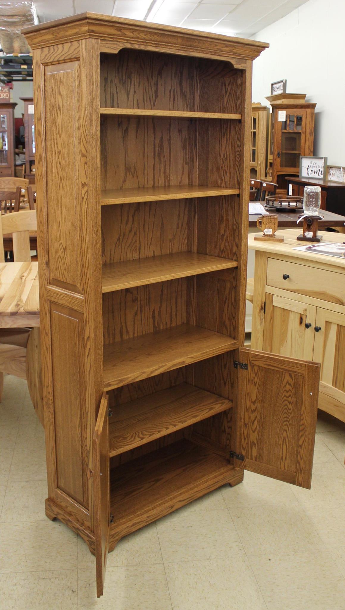 Raised Panel Deluxe Bookcase 42"