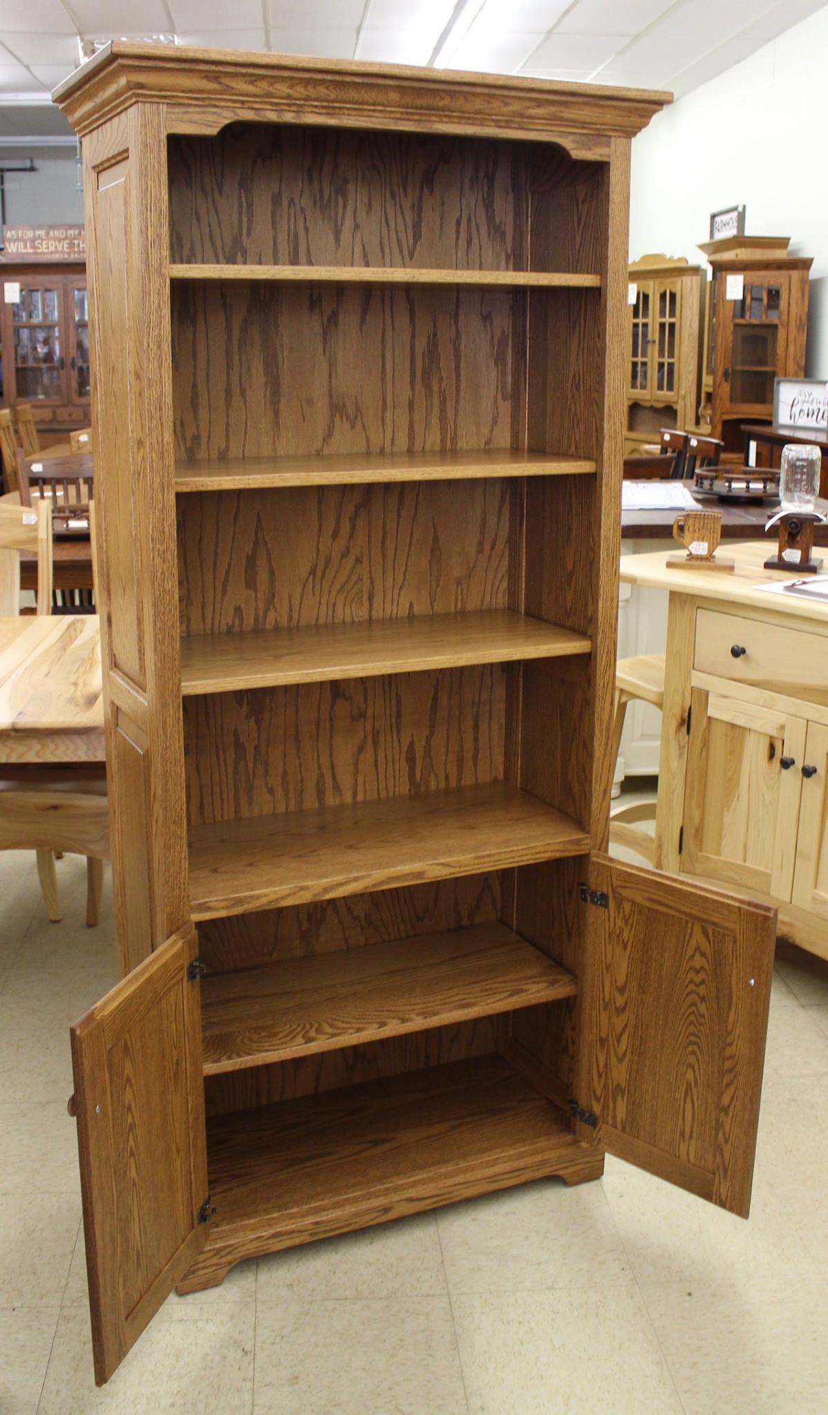 Raised Panel Deluxe Bookcase 42"