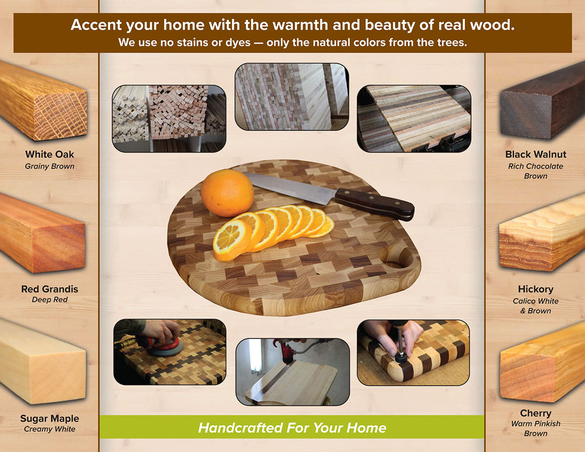 The Hudson Chopping Block – Hickory Nut Wood Pattern