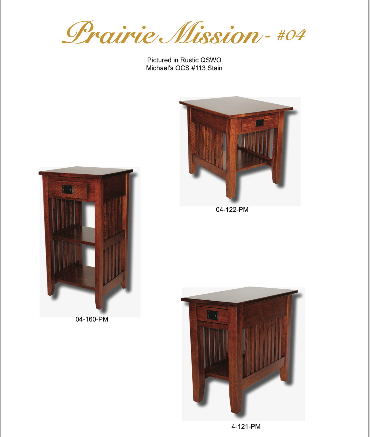 Prairie Mission Chair Side Table With Drawer