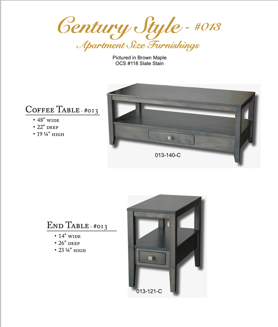 Century 48″ Sofa Table 