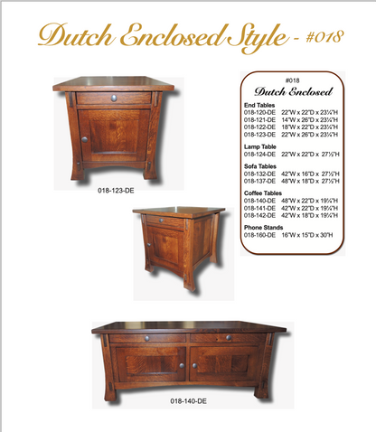 Dutch Style 18" x 22" End Table With Drawer