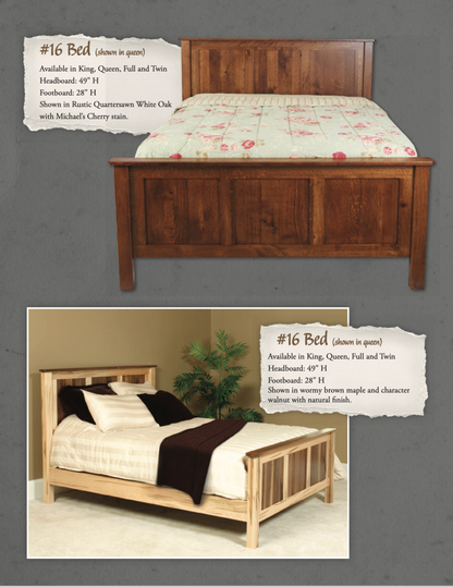 Cornwell Bedroom Set (Wormy Maple & Walnut Woods)