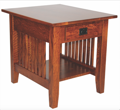 Prairie Mission End Table With Drawer