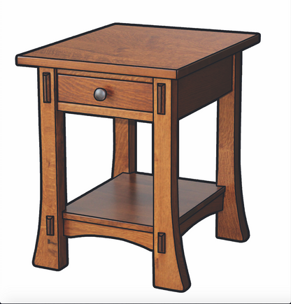 Dutch Style 18" x 22" End Table With Drawer